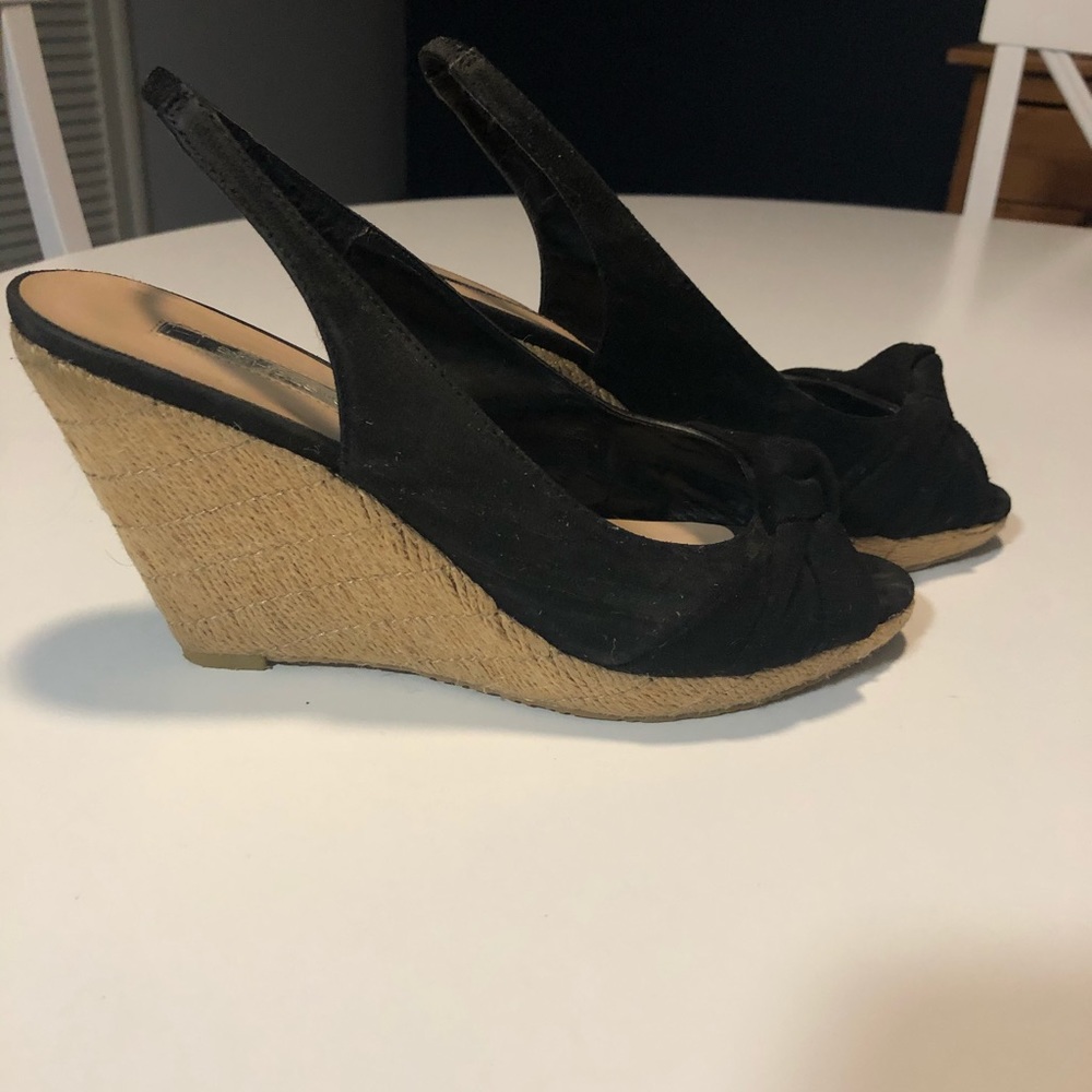 Black sling black wedge sandals!